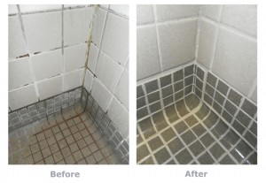 Commercial Tile and Grout Cleaning - before and after image